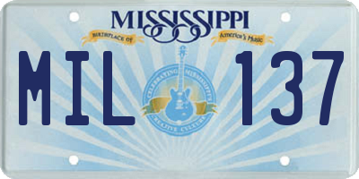 MS license plate MIL137