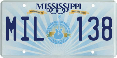 MS license plate MIL138