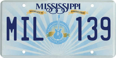 MS license plate MIL139