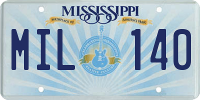 MS license plate MIL140