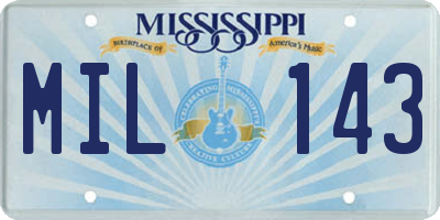 MS license plate MIL143