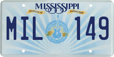MS license plate MIL149