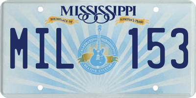 MS license plate MIL153