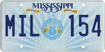 MS license plate MIL154