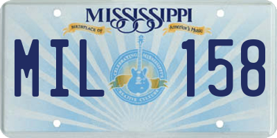 MS license plate MIL158