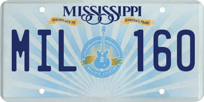 MS license plate MIL160