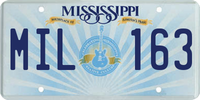 MS license plate MIL163