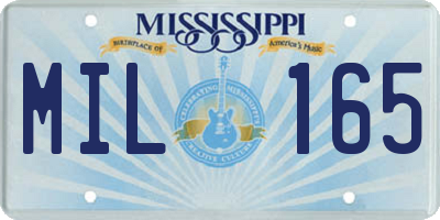 MS license plate MIL165