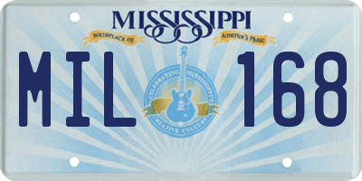 MS license plate MIL168