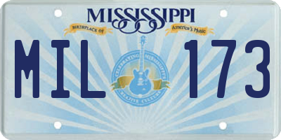 MS license plate MIL173
