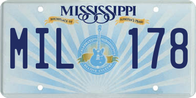 MS license plate MIL178