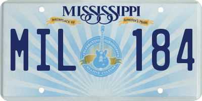 MS license plate MIL184