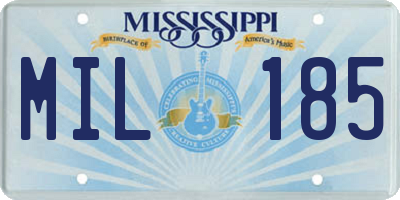 MS license plate MIL185