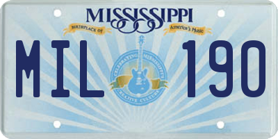 MS license plate MIL190
