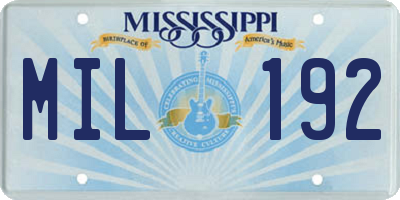 MS license plate MIL192