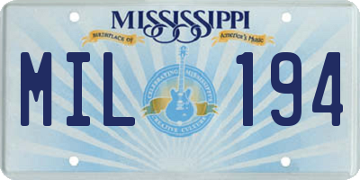 MS license plate MIL194