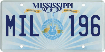 MS license plate MIL196