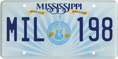 MS license plate MIL198