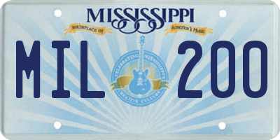 MS license plate MIL200