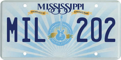 MS license plate MIL202
