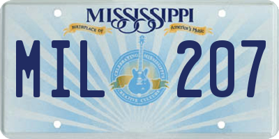 MS license plate MIL207