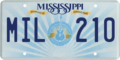 MS license plate MIL210