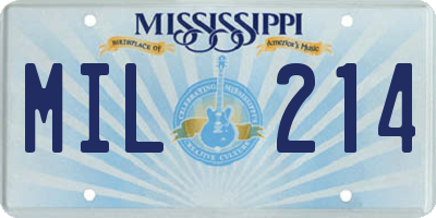 MS license plate MIL214