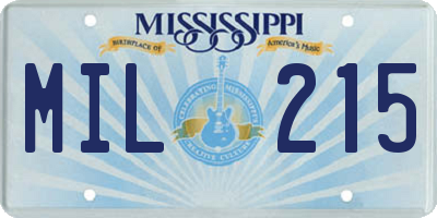 MS license plate MIL215