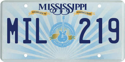 MS license plate MIL219