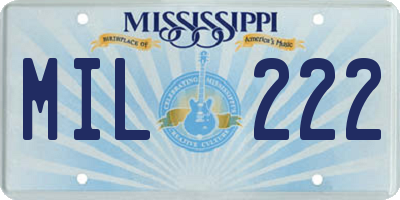 MS license plate MIL222