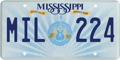 MS license plate MIL224