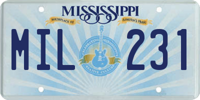 MS license plate MIL231
