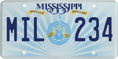 MS license plate MIL234