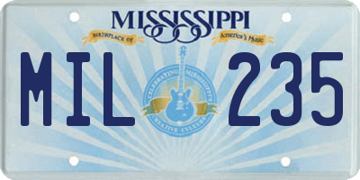 MS license plate MIL235