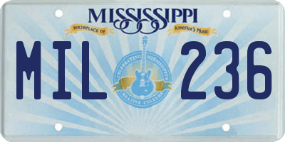 MS license plate MIL236