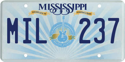 MS license plate MIL237
