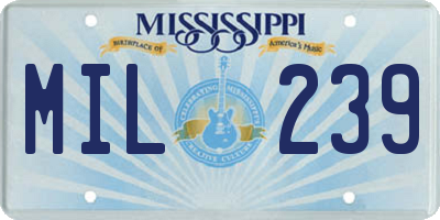 MS license plate MIL239