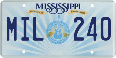 MS license plate MIL240
