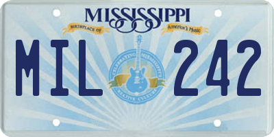 MS license plate MIL242