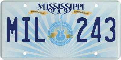 MS license plate MIL243
