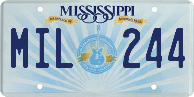 MS license plate MIL244
