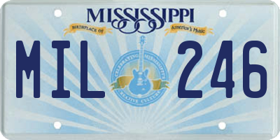 MS license plate MIL246