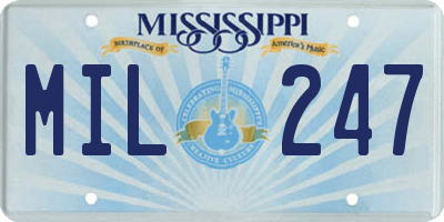 MS license plate MIL247