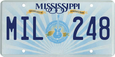 MS license plate MIL248