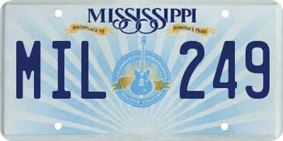 MS license plate MIL249