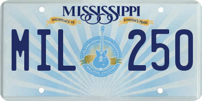 MS license plate MIL250