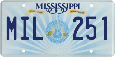 MS license plate MIL251