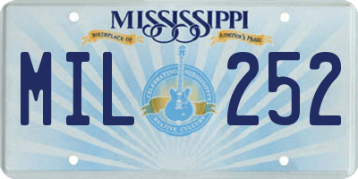 MS license plate MIL252
