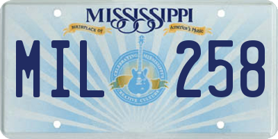 MS license plate MIL258