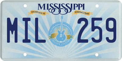 MS license plate MIL259